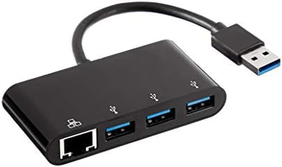 Temelleri RJ45 Gigabit Ethernet Bağlantı Noktasına Sahip 3 Bağlantı Noktalı USB 3.0 Adaptörü, Siyah