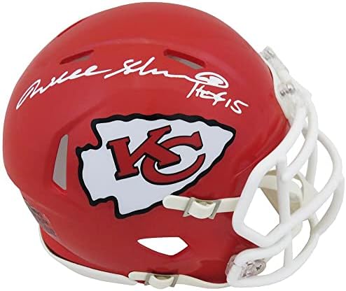 Will Shields İmzalı KC Chiefs Riddell Speed Mini Kask w/HOF'15 - İmzalı NFL Mini Kaskları
