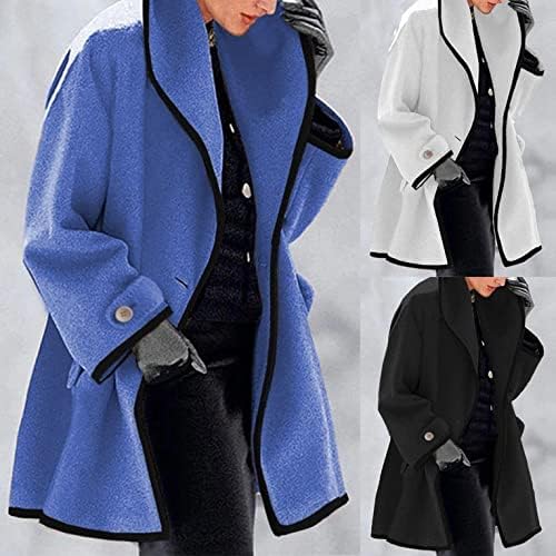 Kadın Bezelye Ceket Ceketler, CLD kadın Kış Kruvaze Yapay Yün Karışımı Uzun Ceket Ceket