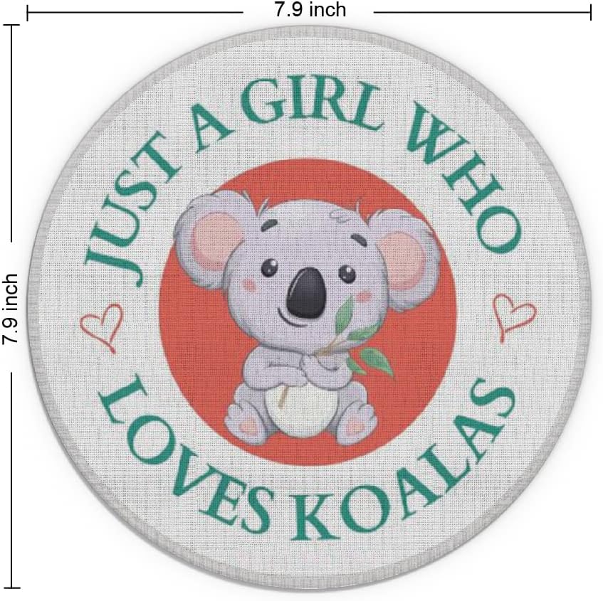 PUHEI Sadece Koalas Seven Bir Kız Sevimli Bebek Koala Mouse Pad 7.9x7.9 İnç,kaymaz Kauçuk Taban Mousepads Ev Ofis