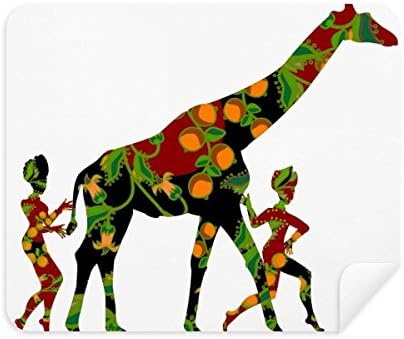 Afrika Aborijin Kadın LadyGiraffe Temizlik Bezi Ekran Temizleyici 2 adet Süet Kumaş