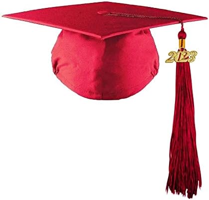HEPNA Unisex-Lise Koleji Lisans Mezunları için Püsküllü 2023 Yetişkin Mat Mezuniyet Şapkası