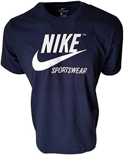 Nike Erkek Futura Spor Giyim Logolu Tişört (Büyük, Lacivert)