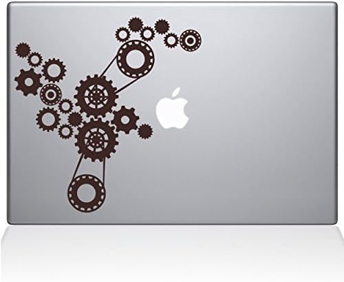 Çıkartma Gurusu Steampunk Dişliler MacBook Çıkartma Vinil Çıkartması-15 MacBook Pro (2015 ve Üstü) - Kahverengi (1184-MAC-15P-BRO)