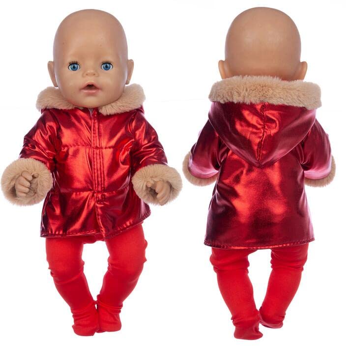 8 adet 2023 Yeni Aşağı ceket + tayt oyuncak bebek giysileri İçin Fit 18 inç / 43cm doğan bebek oyuncak bebek giysileri