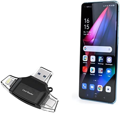 BoxWave Akıllı Gadget ile Uyumlu Oppo Bul X3 Pro-AllReader USB kart okuyucu, microSD kart okuyucu SD Kompakt USB