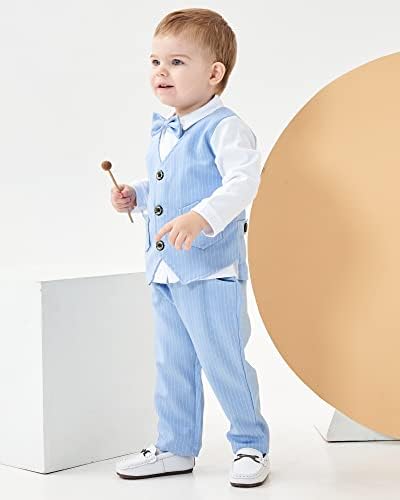 Coolelves Erkek Bebek Beyefendi Kıyafeti, Uzun Kollu Erkek Elbise Kıyafeti (1-6 Yaş)