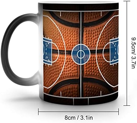 Basketbol Sahası ısı değiştiren kupa sihirli kahve bardağı seramik çay bardağı kişiselleştirilmiş hediye ofis ev