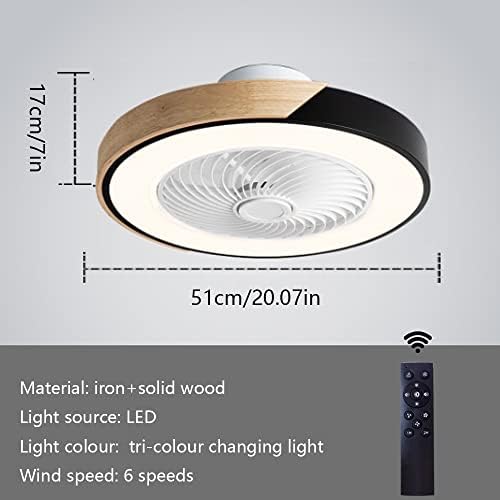 PAKFAN 20 ışıkları ile Kapalı tavan Vantilatörü Kısılabilir Düşük Profilli Avize Fan ışığı LED 3 Seviyeli Rüzgar