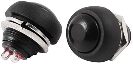 Yeni Lon0167 2 Adet pb_s-33 250 V/AC 16A Anlık SPST Buton Anahtarı Siyah (2 Stück-33 220 V / AC 16A Anlık SPST Buton