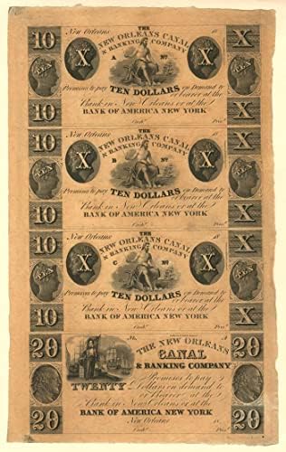 New Orleans Kanalı ve Bankacılık A. Ş. - Kesilmemiş Eski Sayfa-Bozuk Banknotlar