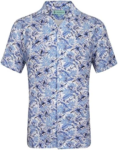 Mio Marino erkek Hawaii Gömlek / erkek Casual Düğmeli Gömlek, Kısa Kollu, Plaj ve Yaz için