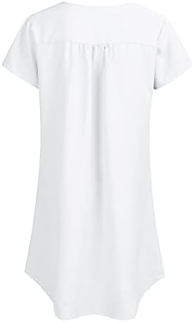 Artı Boyutu Kadın Yaz Rahat T Shirt Elbiseler Gevşek Düz Tankı V Yaka Kısa Kollu Düz Elbise 4X Boyutu