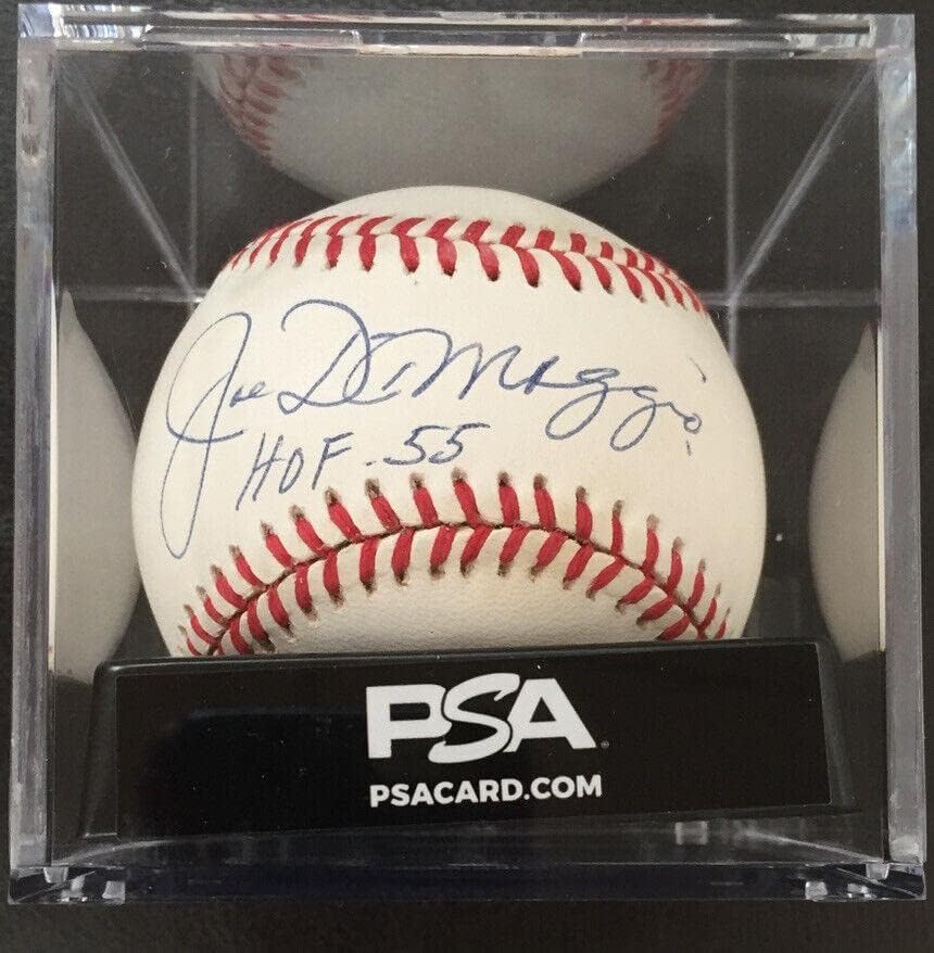 Joe DiMaggio HOF 55 İmzalı AL Beyzbol, PSA MİNT 9 İmzalı Beyzbol Topları