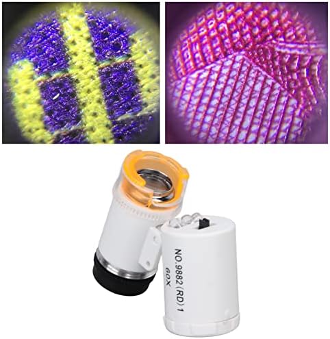 60X Mini Büyütme Büyüteç, Mini Mikroskop Cep Büyüteç, Taşınabilir Mücevher Nakit Büyüteç, dedektör led ışık Mikroskop