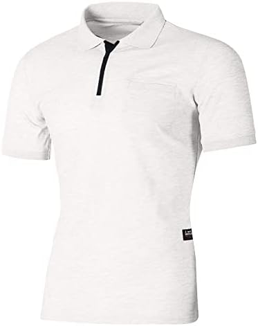 Rahat polo gömlekler Erkekler için 2023 Yaz Düzenli Fit Fermuar golf gömlekleri Katı Kısa Kollu Dokulu Giyim Tee