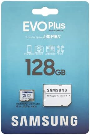 Samsung EVO Plus 128GB microSDXC SD Hafıza Kartı, Samsung Galaxy A04s, Galaxy A04 Akıllı Telefonlar (MB-MC128KA)