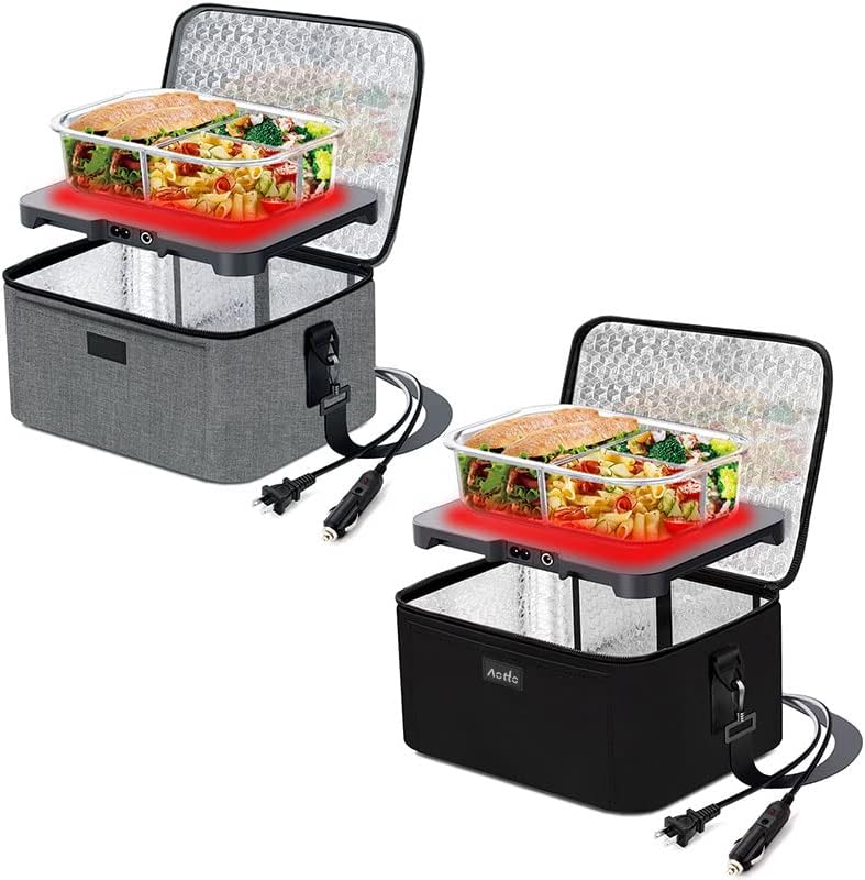 Taşınabilir gıda ısıtıcı kişisel Mini taşınabilir fırın-12 V 24 V 110 V 3-in-1 elektrikli ısıtmalı öğle yemeği kutusu