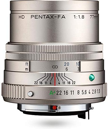 Pentax HD 77mmF1. 8 Sınırlı Gümüş Sınırlı Orta telefoto Prime Lens, Yüksek Performanslı HD Kaplama, Yuvarlak Diyafram