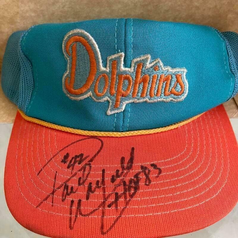 Paul Warfield Miami Dolphins İmzalı Vintage 1970'lerin Kap İmzalı NFL Şapkalarını İmzaladı