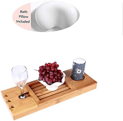 Küvet Tepsileri Şarap Bardağı Tutuculu Uzatılabilir/Ayarlanabilir Köprü / iPad Tutucu / Macarone Bardak Tutucu /