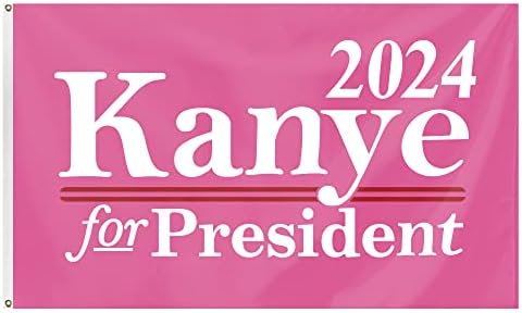 QICH 2024 Pembe renk Kanye Amerika Başkanı için 3x5ft bayrakları için iki grommets ile Üniversite yurt odası Dekor