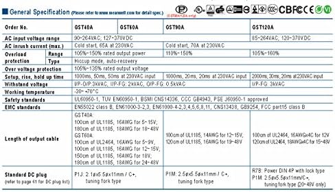 ORTALAMA KUYU [PowerNex] GST90A15-P1J 15 V 6A AC / DC Yüksek Güvenilirlik Endüstriyel Adaptör