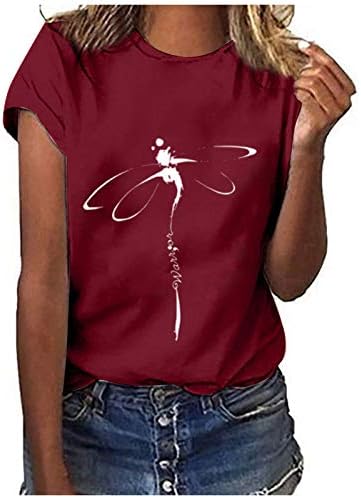 Artı Boyutu T Shirt Gömlek Tee Üstleri Baskı Tunik Kadın O-Boyun Kısa Rahat Kollu Harfler kadın Kadın Gömlek Kısa