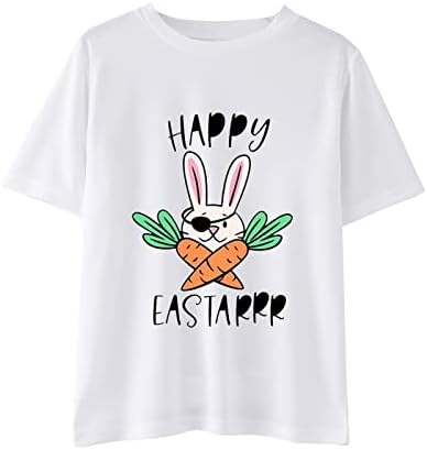 Yürümeye başlayan Paskalya Günü Baskılar Gömlek Kız Erkek Kısa Kollu Tavşan T Shirt Çocuk Kız Tee Üstleri Yaz Üstleri