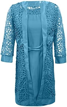 Kadın Katmanlı Midi Hırka Yaz Artı Boyutu Elbise Düz Dantel Boho Sundress Midi Dökümlü Elbiseler İki Parçalı Takım