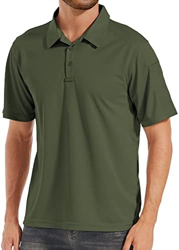 Polu Erkek Golf polo gömlekler Hızlı Kuru Kısa Kollu Tenis Taktik Polo Rahat İş Yakalı Tişört