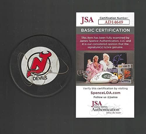 Claude Lemieux İmzalı New Jersey Şeytanlar Siper Diski JSA COA İmzalı NHL Diskleri