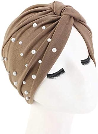 XDSDDS Kadın Saç Kapaklar Inci Boncuk Elastik Türban Şapka Uyku Gece Wrap Pamuk Büküm Kap Başörtüsü Şapkalar Saç