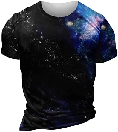 Unisex 3D Yıldızlı Gökyüzü Baskı T-Shirt Casual Ekip Yaka Kısa Kollu Tees Yenilik Yaratıcılık T Shirt Erkekler ıçin