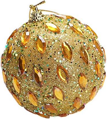 Yoyorule 8 CM Noel Rhinestone Glitter Baubles Topları Noel Ağacı Süsleme Noel Ağacı Süsleri Büyük Asılı Top Tatil