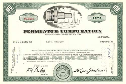 Permeator Corporation - Hisse Senedi Sertifikası