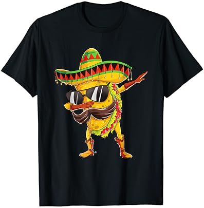 Dabbing Taco Cinco de Mayo Komik Meksika Dab Meksika Gıda T-Shirt