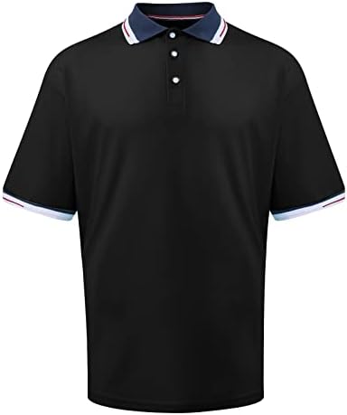 Ymosrh erkek polo gömlekler Kısa Kollu Kontrast Renk T-Shirt Spor Moda Kısa Kollu Gömlek Gömlek Erkekler için