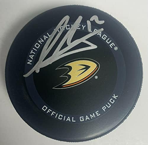 Sonny Milano Anaheim Ducks'ı İmzaladı Mighty Ducks Hokey Diski Fanatikleri - İmzalı NHL Diskleri