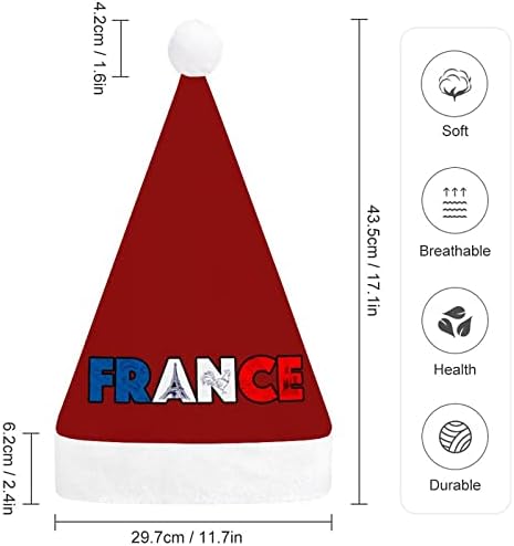 Fransa'yı Seviyorum Noel Şapkaları Toplu Yetişkin Şapkaları Noel Şapkası Tatiller için Noel Partisi Malzemeleri