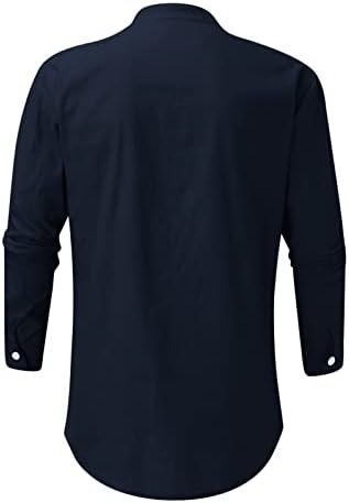 PeQAQ Gömlek Erkekler için Keten Uzun Kollu Tatil Düzenli Bluz Sevimli Gömlek Yaz