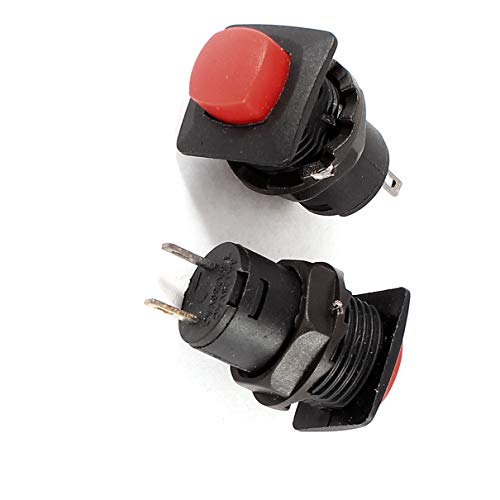 Aexit 2 Adet Anahtarları SPST Kilitli basmalı düğme anahtarı Kırmızı AC Ayak Anahtarları 125V/3A 250V / 1.5 A