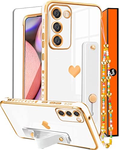 Likiyami (3in1 Samsung Galaxy S23 Artı Durumda Kalp Kadın Kızlar Girly Sevimli Lüks Güzel Estetik halkalı telefon