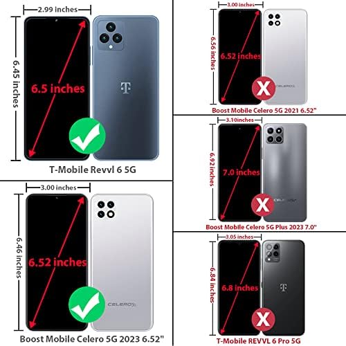 TJS için Uyumlu Celero 5G 6.5 2023 Kılıf, T-Mobile Revvl 6 5G Telefon kılıfı, Defender Metal Halka Kickstand Manyetik