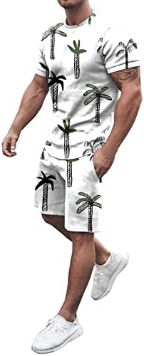 Erkekler İlkbahar Yaz Takım Elbise Plaj Kısa Kollu Spor Baskı Gömlek Kısa Set 2 Parça Gömlek erkek koşu kıyafetleri