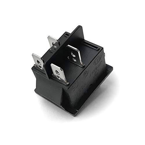 MGI SpeedWare Mini Rocker Anahtarları, 20A 12vDC 125vAC, Aydınlatılmamış Siyah, Anlık (Açık)-Kapalı Geçiş, 4 Pinli