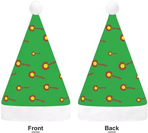 Colorado Bayrağı Komik Noel Şapka Noel Baba Şapkaları Kısa Peluş Beyaz Manşetleri Noel Tatil Partisi Dekorasyon Malzemeleri