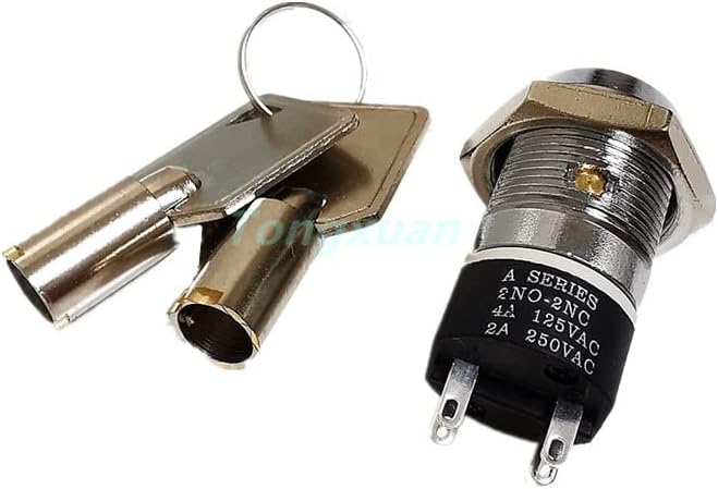 1 adet 19mm Metal 4pin ON-OFF 2 Pozisyon DPST A Serisi Elektronik kilit anahtarı Anahtarı 1902 2NO 2NC