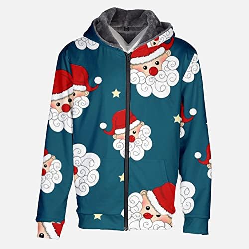 Noel Ceketler erkekler için Kış Sıcak Polar Astar Hoodies Mont Artı Boyutu Rahat Kapüşonlu Sweatshirt Dış Giyim Tops