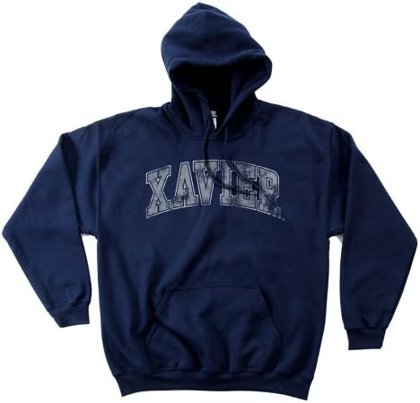 NCAA Xavier Silahşörler 50/50 Karışımlı 8 Onsluk Vintage Kemerli Kapüşonlu Sweatshirt